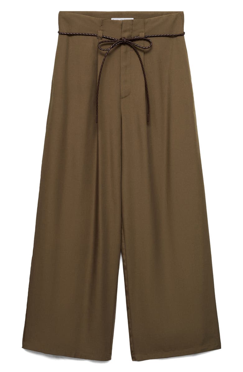 MANGO Pleated Wide Leg Pants, Alternate, color, 