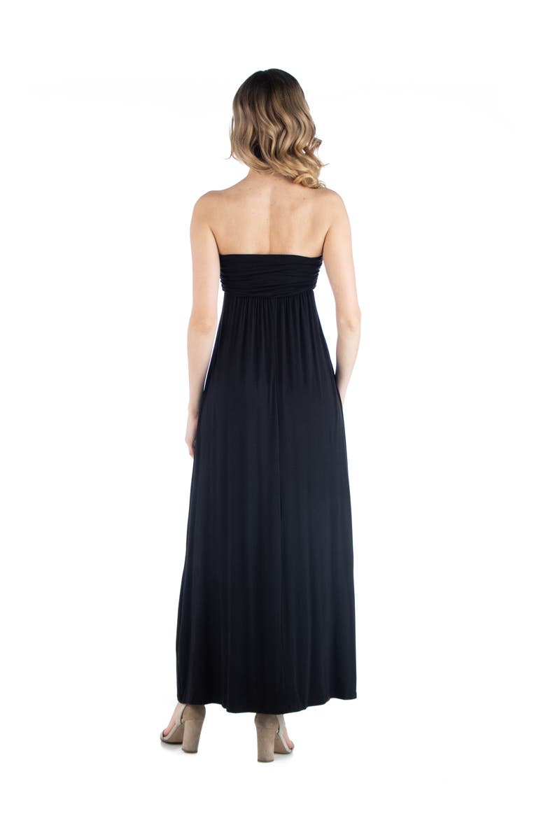 24seven Comfort Apparel Maternity Sleeveless Empire Waist Maxi Dress, Alternate, color, Black