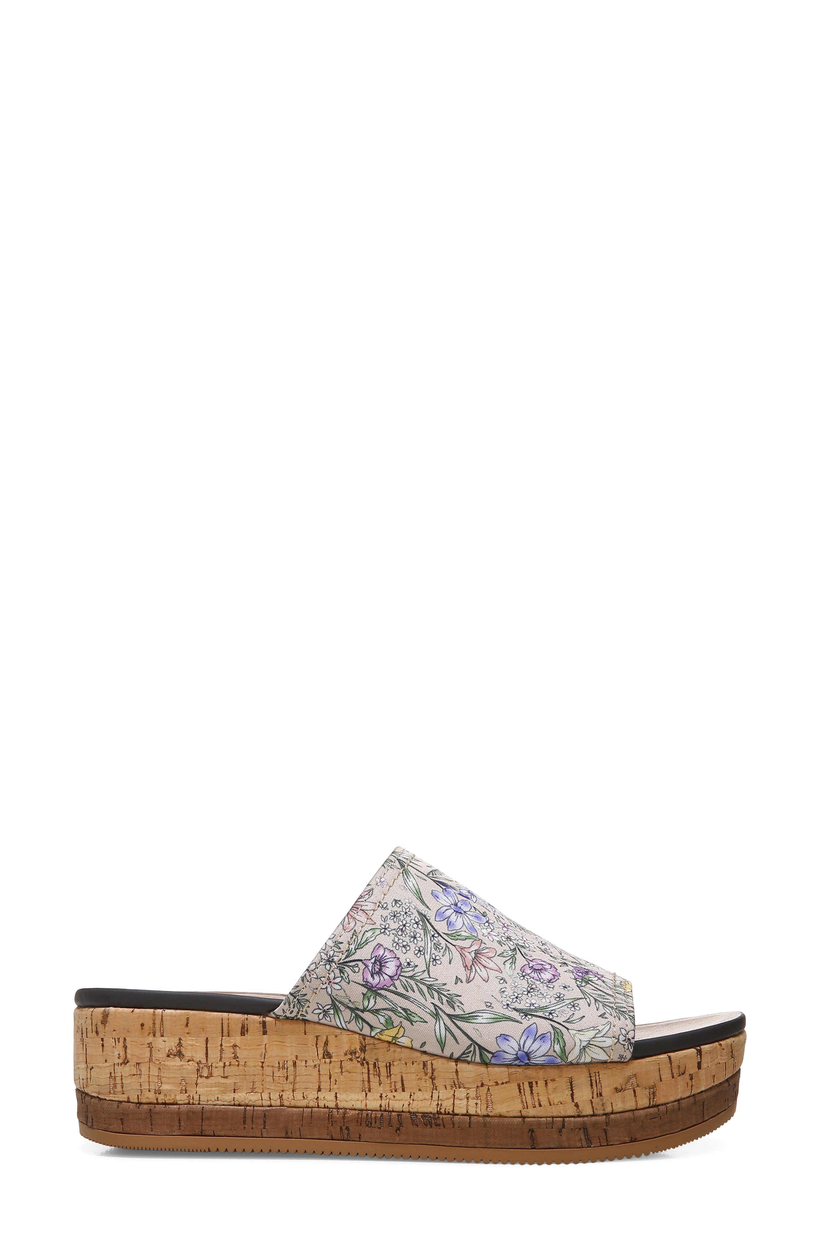 Kirstin Platform Slide Sandal, Alternate, color, SATIN PEARL FLORAL