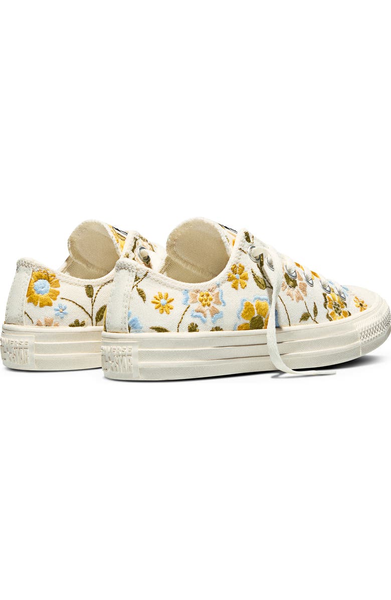 Converse Gender Inclusive Chuck Taylor All Star Floral Embroidered Canvas Low Top Sneaker, Alternate, color, Egret/ Bright Outlook