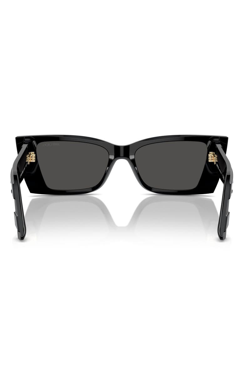 Jimmy Choo 53mm Rectangle Sunglasses, Alternate, color, Dark Grey