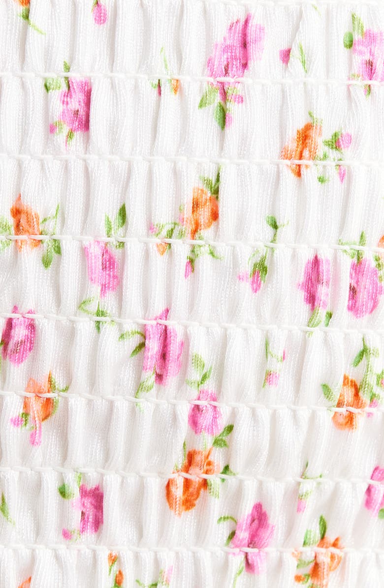 Kulani Kinis Smocked Bikini Top, Alternate, color, Rosie Posie