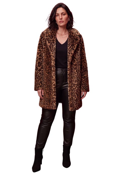Plus Size Mid Length Luxe Faux Fur Coat (plus)