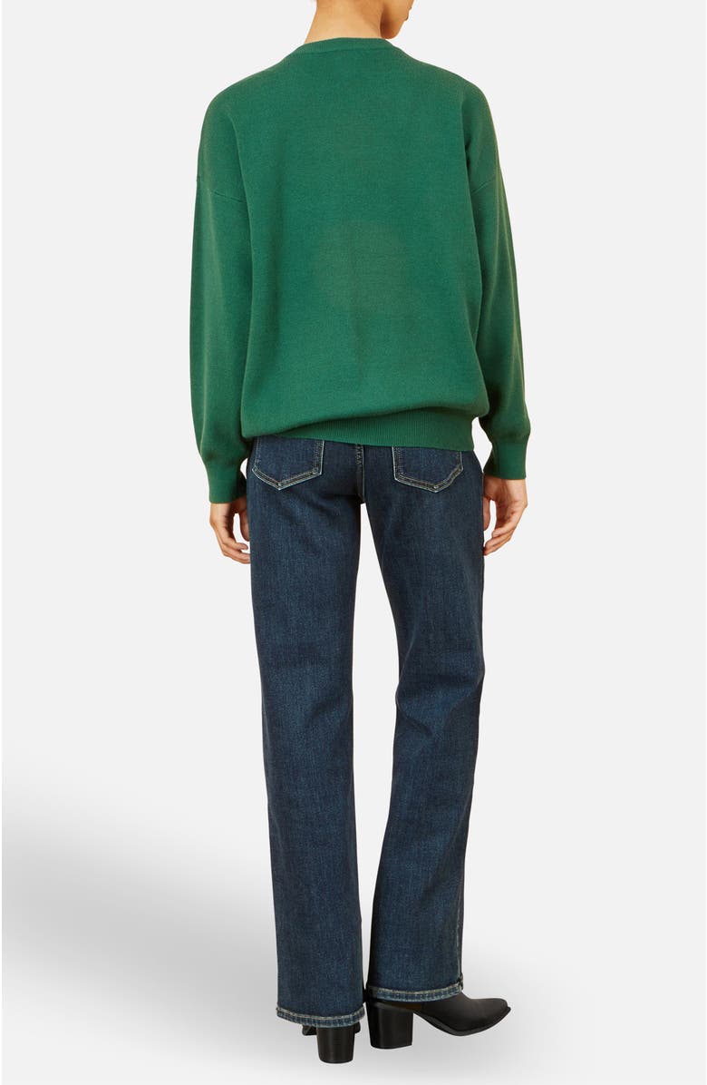 Yumi Festive Penguin Knitted Sweater, Alternate, color, Green