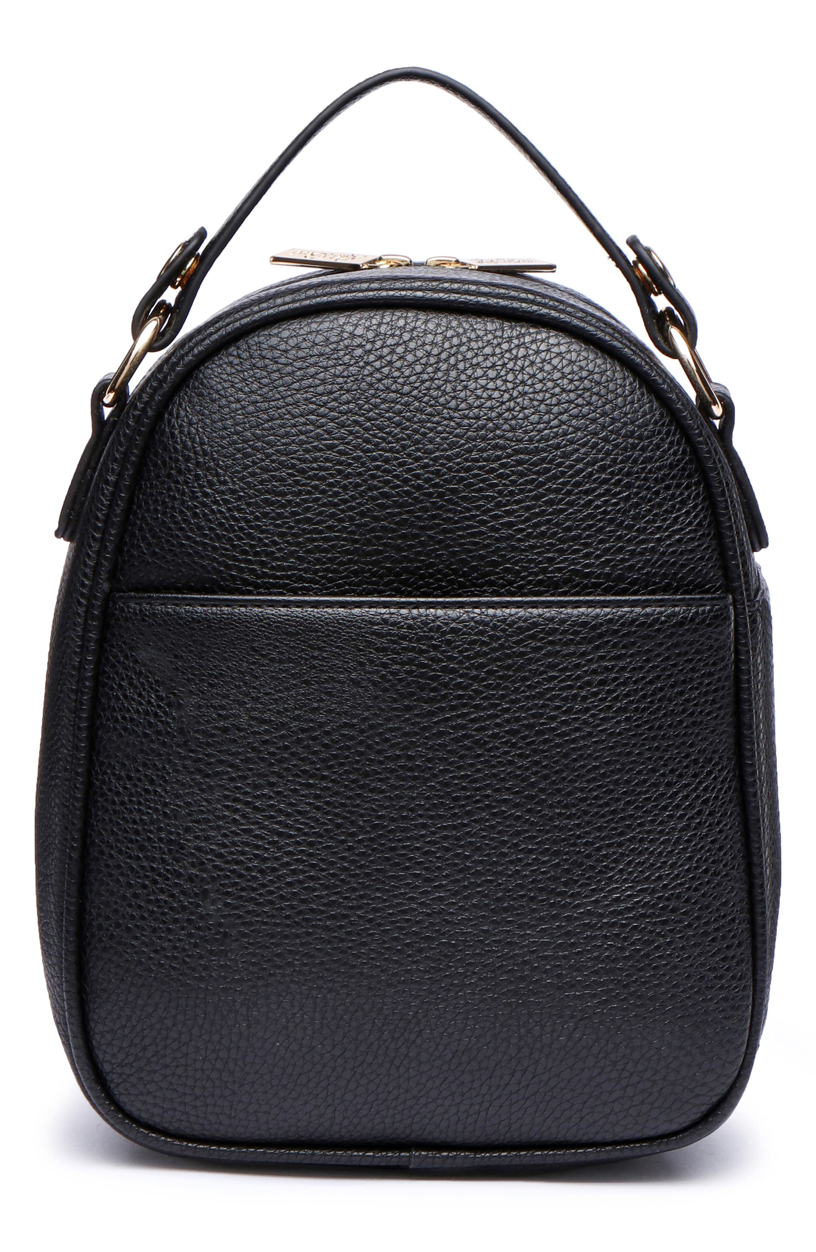 Luli Bebé Monaco Faux Leather Snack Bag, Alternate, color, Ebony Black