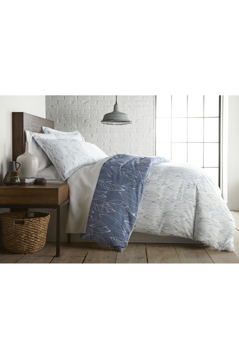 Premium Collection Ultra-Soft Modern Duvet Cover Sets - Modern Foliage, Alternate, color, MODERN FOLIAGE BLUE