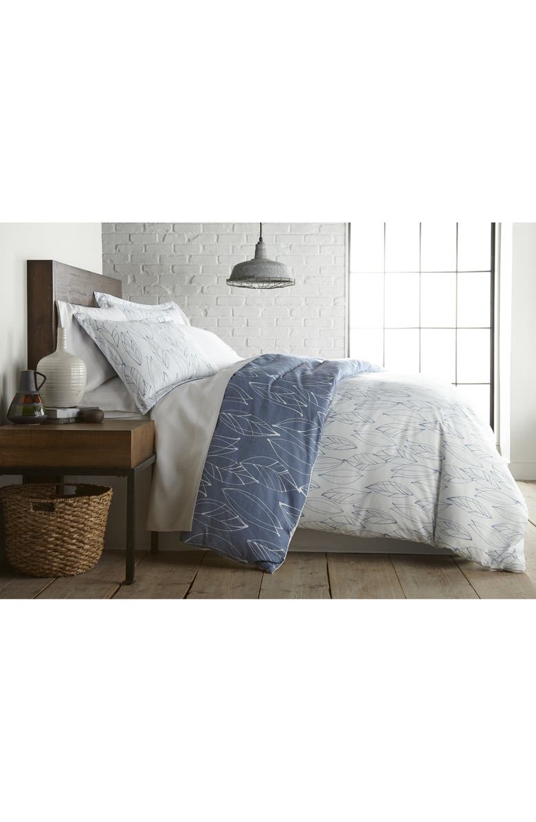 SOUTHSHORE FINE LINENS Premium Collection Ultra-Soft Modern Duvet Cover Sets - Modern Foliage, Alternate, color, Modern Foliage Blue