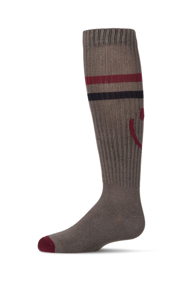 MeMoi Smile Stripe Knee High Sock, Alternate, color, Gray