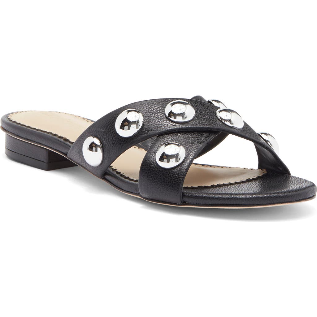 Cinq À Sept Grace Studded Slide Sandal In Black