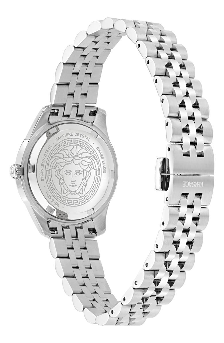 Versace Petite Greca Time Bracelet Watch, 30mm, Alternate, color, Stainless Steel