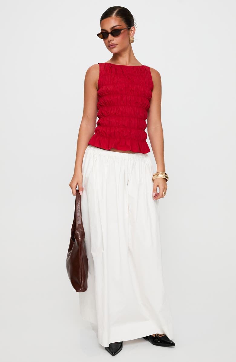 Princess Polly Felipa Low Rise Cotton Maxi Skirt, Alternate, color, White