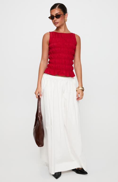 Princess Polly Felipa Low Rise Cotton Maxi Skirt In White