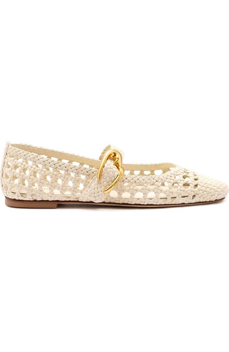 Larroudé Verona Macrame Ballet Flat, Main, color, Ivory