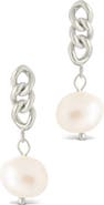 Sterling Forever Priscilla Faux Pearl Crisscross Drop Earrings