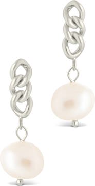 Sterling Forever Priscilla Faux Pearl Crisscross Drop Earrings