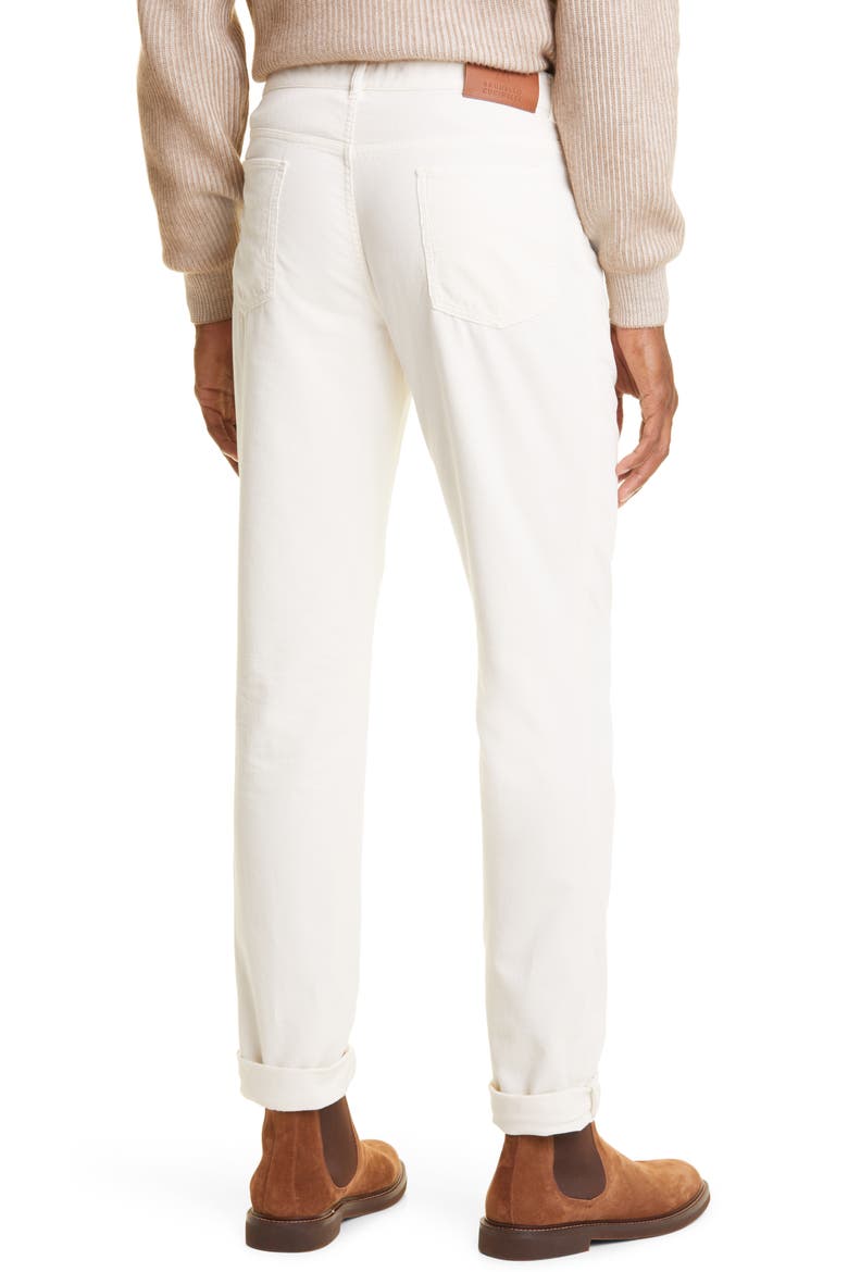 Fine Wale Cotton Corduroy Pants, Alternate, color, OFF WHITE