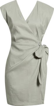 Nordstrom Linen Blend Wrap Dress