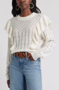 Treasure & Bond Ruffle Pointelle Sweater