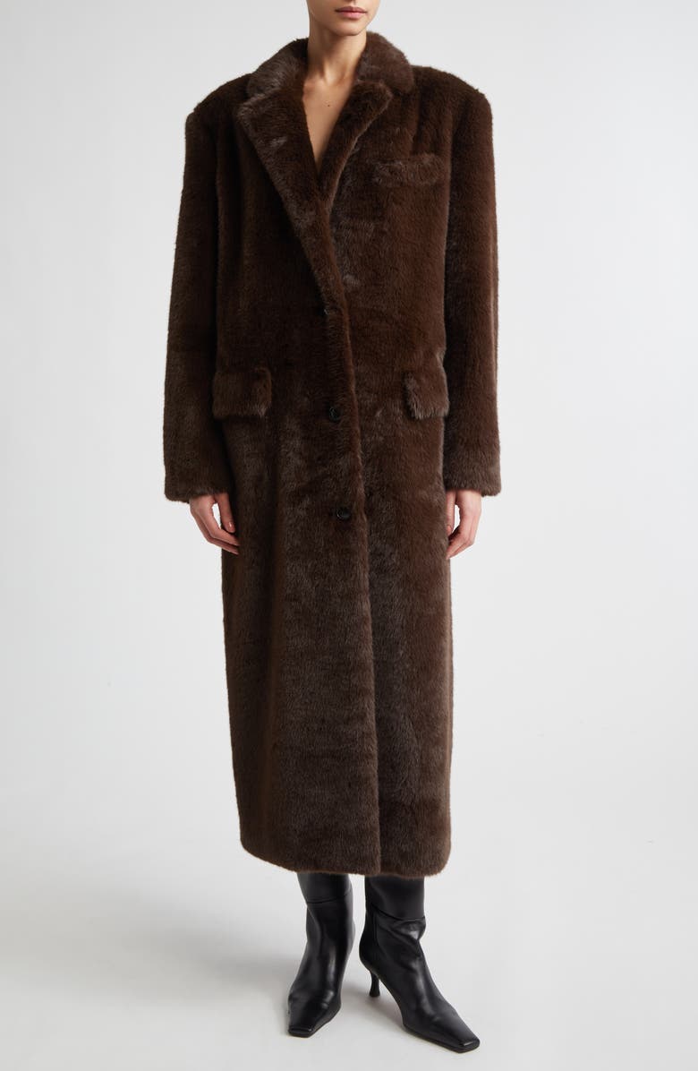 Stand Studio Emmie Faux Fur Coat, Main, color, Brown