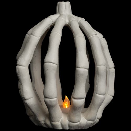 Northlight Led Lighted Skeleton Pumpkin Halloween Decoration In Neutral
