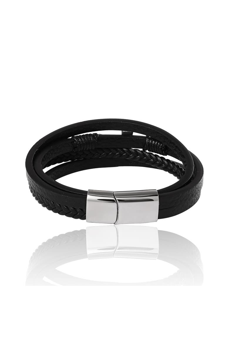 Row Cross Bracelet, Alternate, color, Black