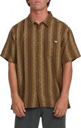 Billabong Sundays Stripe Jacquard Short Sleeve Cotton Button-Up Shirt