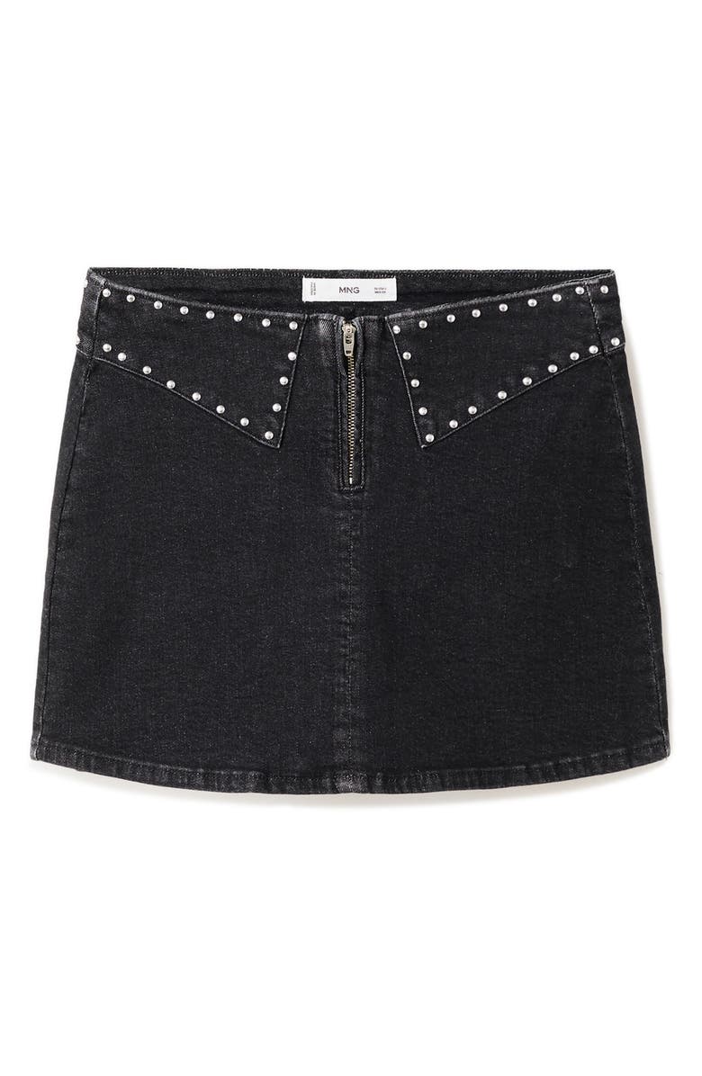 MANGO TEEN Studded Denim Miniskirt, Alternate, color,