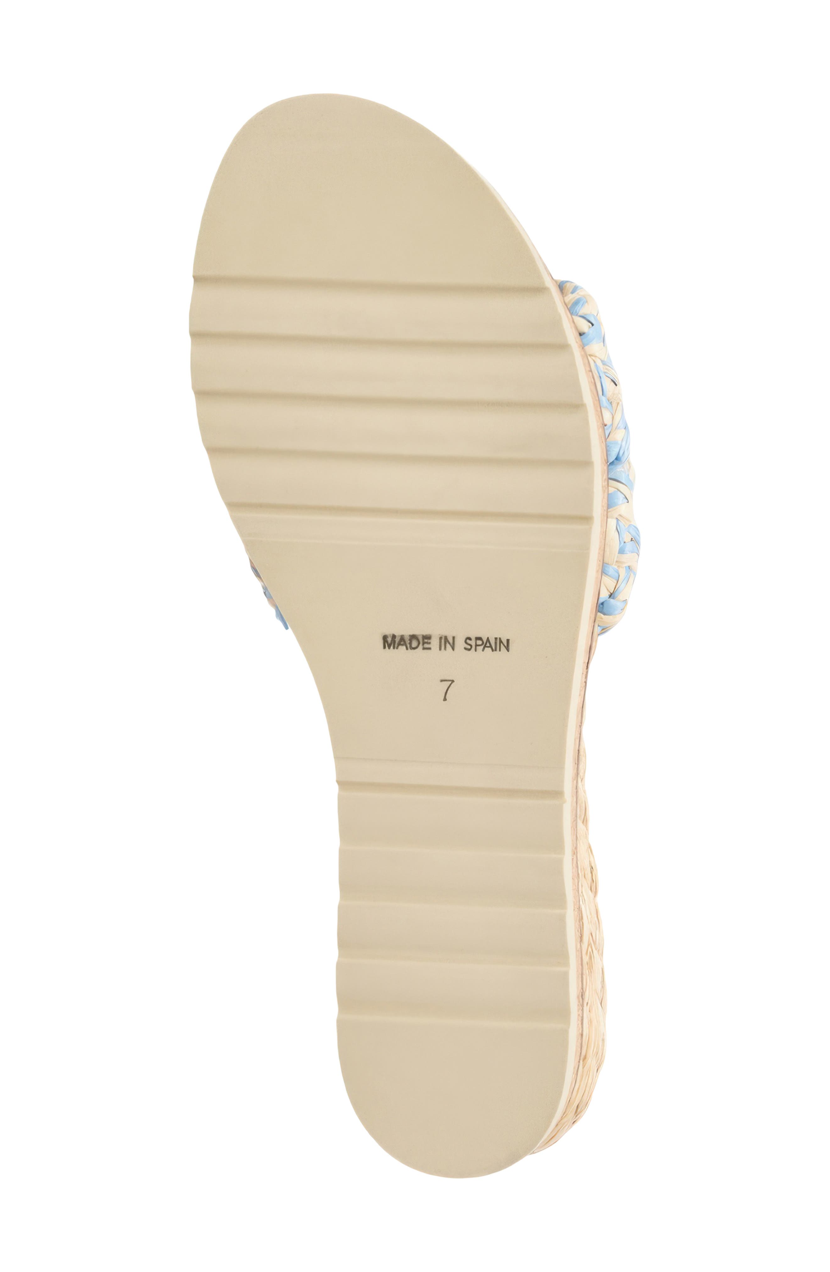 André Assous Nessie Wedge Sandal, Alternate, color, Natural/ Sky Blue