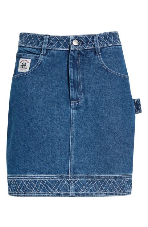 Embroidered Denim Miniskirt