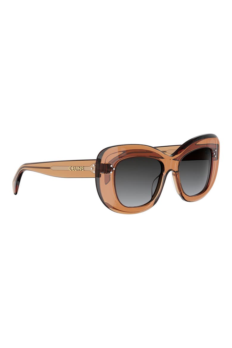 53mm Gradient Geometric Cat Eye Sunglasses, Alternate, color, ORANGE/ GRADIENT SMOKE