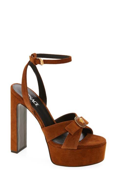 Gianni Ribbon Suede Platform Sandal (Women)
