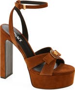 Versace Gianni Ribbon Suede Platform Sandal