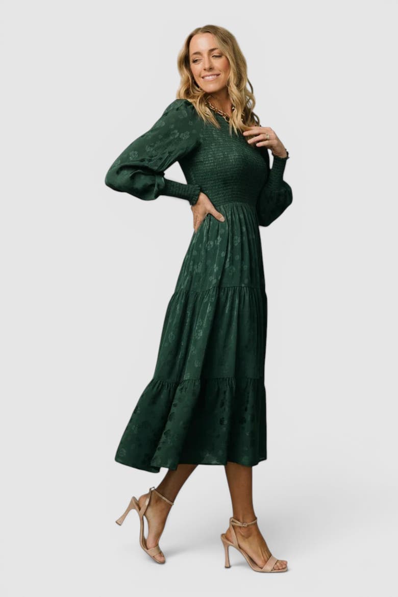 Stockholm Smocked Dress, Alternate, color, Dark Green