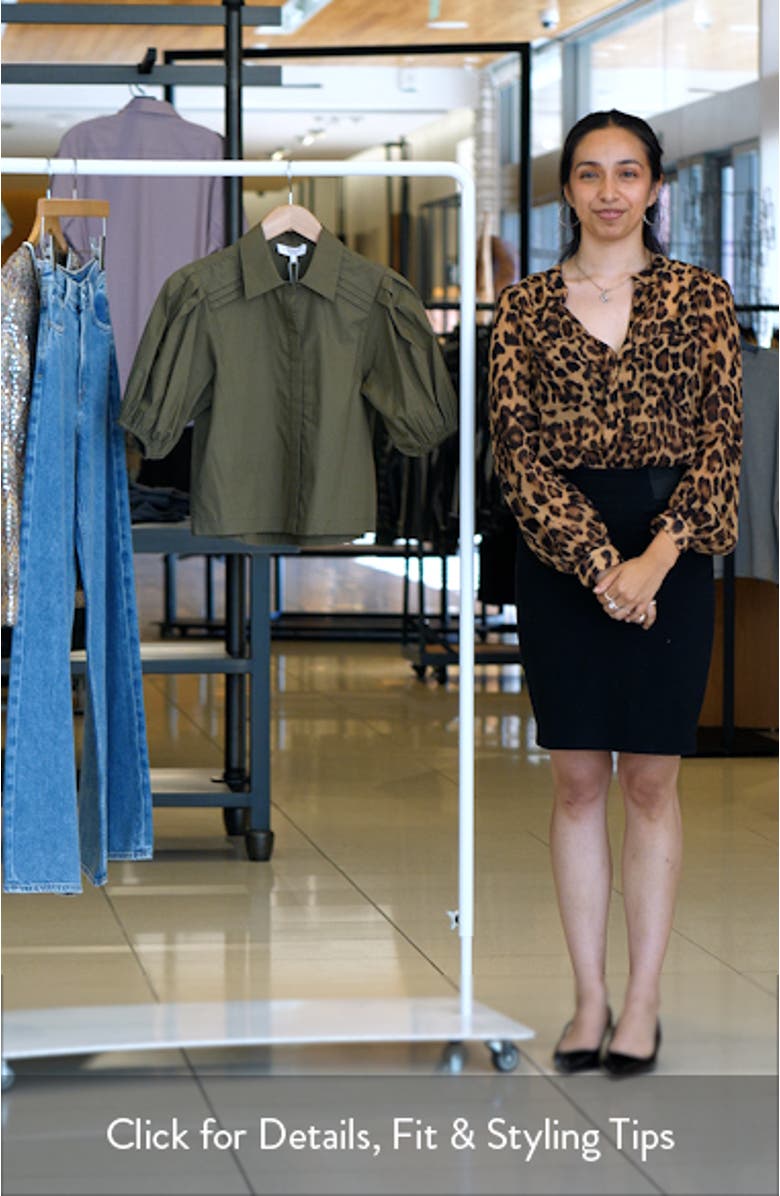 Valeria Puff Sleeve Cotton Button-Up Shirt, sales video thumbnail