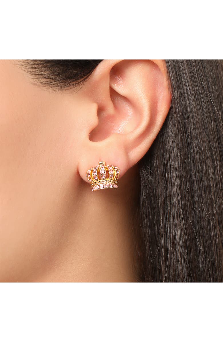 Juicy Couture Crown Pendant Necklace & Stud Earrings Set, Alternate, color, Gold, Yellow