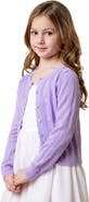 Hope & Henry Girls' Organic Scallop Edge Cardigan, Kids