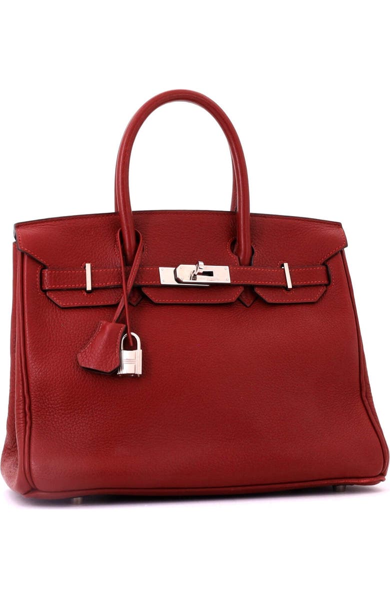 Pre-Owned Hermes Birkin Handbag Red Clemence with Palladium Hardware 30, Alternate, color, Rouge H