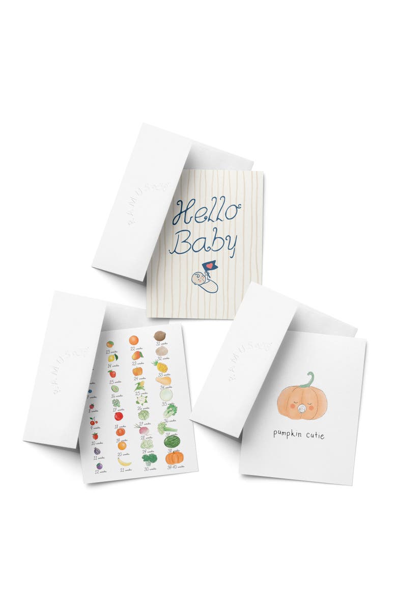 Ramus & Co Baby Greeting Card Pack (3ct) "Pumpkin, Growth, Hello Baby", Main, color, Multi-Pack