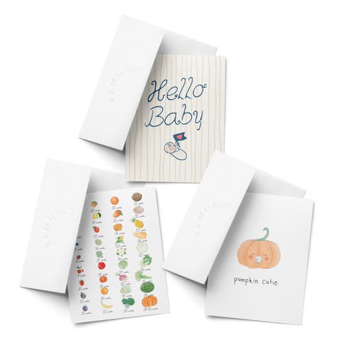 Baby Greeting Card Pack (3ct) "Pumpkin, Growth, Hello Baby"
