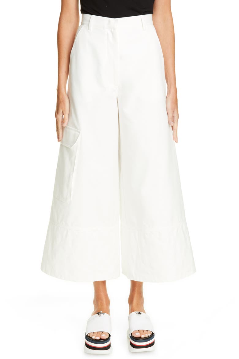 Genius by Moncler x 2 Moncler 1952 Wide Leg Cargo Pants, Main, color, WHITE