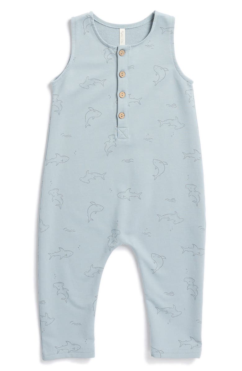 Rylee + Cru Kids' Sharks Terry Jumpsuit, Main, color, 