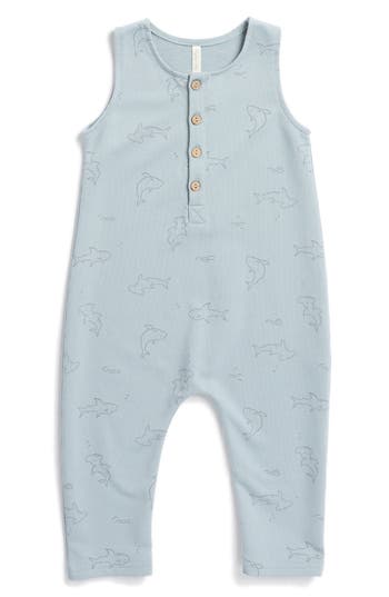 Rylee + Cru Kids' Sharks Terry Jumpsuit In Sharks