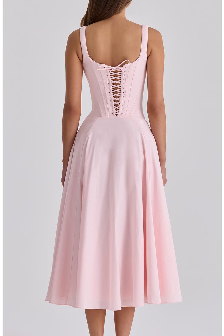 Jaime Lace Back Sleeveless Midi Dress, Alternate, color, PINK