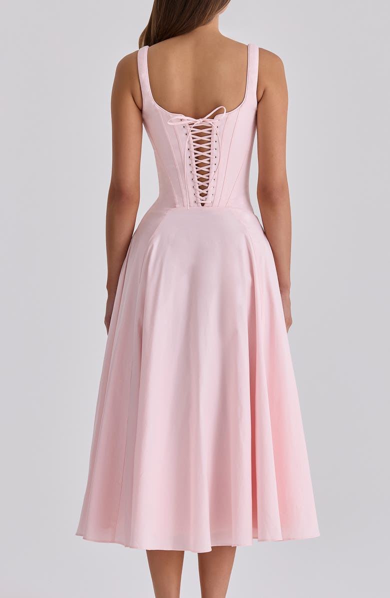 HOUSE OF CB Jaime Lace Back Sleeveless Midi Dress, Alternate, color, Pink