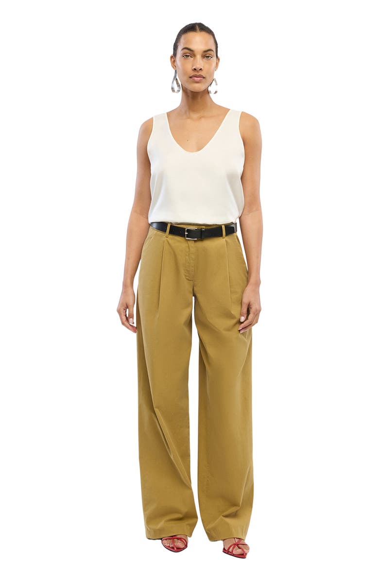Another Tomorrow Relaxed Wide Leg Pant, Main, color, Thyme