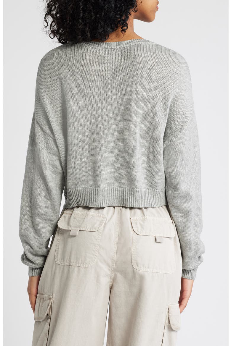 Cassandra Crop V-Neck Sweater, Alternate, color, HEATHER GRAY