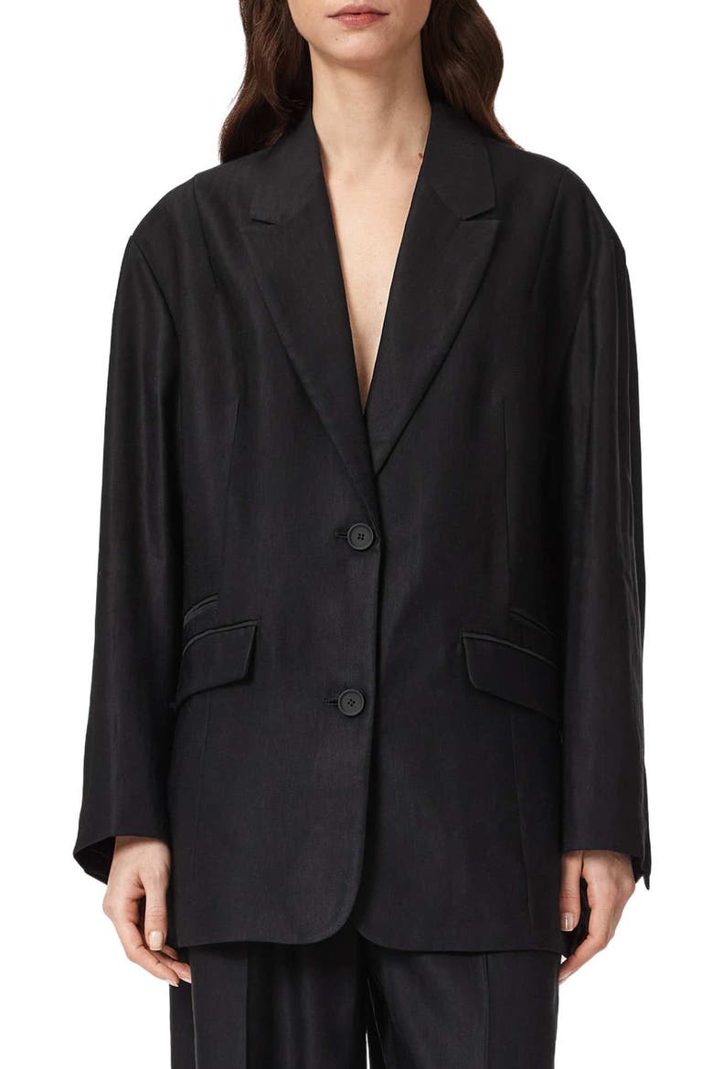 Charley Oversize Blazer, Main, color, BLACK