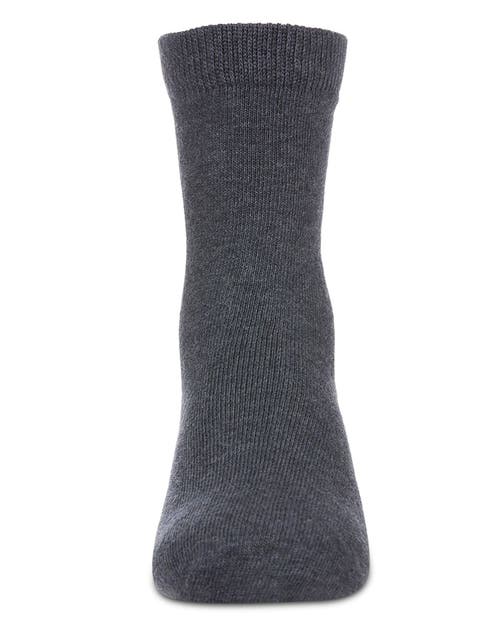 Memoi Kids' Basic Cotton Blend Crew Socks In Gray