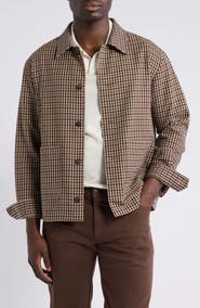 BOSS C-Carper Houndstooth Virgin Wool & Cotton Shirt Jacket