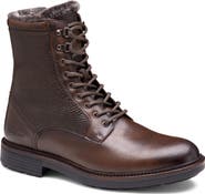 Johnston & Murphy Latham Plain Toe Genuine Shearling Lined Combat Boot